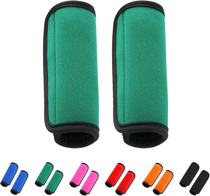 2 Pack Luggage Handle Wraps for Suitcase, Bright Color Comfort Soft Handle Covers (Green)