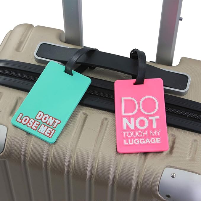 Mziart Funny Luggage Tags Set of 6 Colorful Unique Travel Baggage Bag Tags Suitcase Identify Labels for Women Men