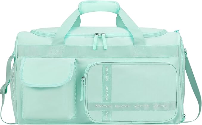 MAXTOP Gym Bag for Women Men Travel Duffle Bag Large Capacity Carry On Weekender Overnight Bag With Shoe Compartment Gym Tote Dry Wet Separation Duffel Bag for Travel