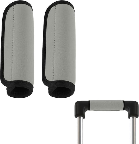 2 Pack Luggage Handle Wraps for Suitcase Bright Color Luggage Handle Covers Suitcase Tags identifiers Travel Accessories for Airplane/Flying (Grey)