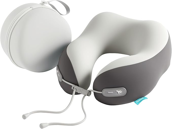 Travel Pillow with New Cool Material,Neck Pillow for Traveling 100% Pure Memory Foam,Travel Neck Pillow with Zipper Box, Airplane Pillow for Traveling,Travel Essentials (Grey)