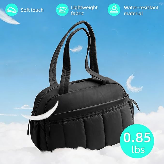 Mini Gym Bag for Women Girls, Crossbody Tote Bag with Wet Pocket, Water Resistant Travel Duffle Bag, Dance Workout Sport Bag, Pink (Black, M)