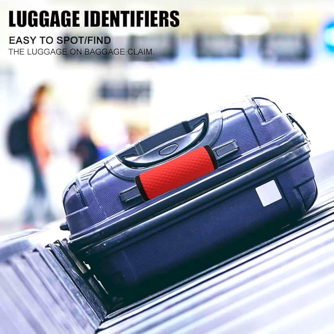Luggage Handle Wrap for Suitcase/Carry On/Backpacks-Neoprene Luggage Handle Wraps Bright Luggage Identifiers/Tags/Spotter/Markers Travel Accessories/Essentials-Red