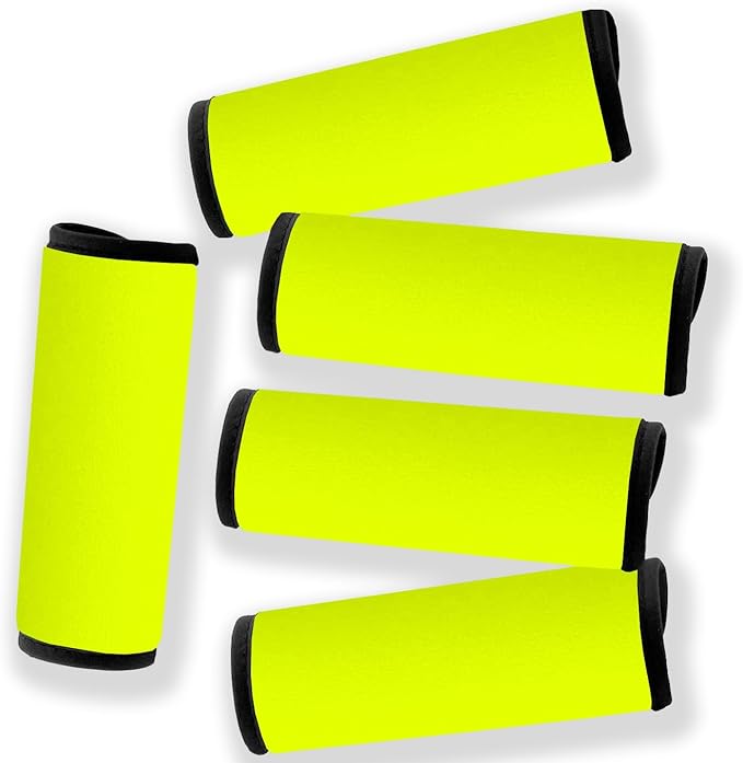 Neoprene Luggage Handle Wrap Fluorescent Colors Luggage Identifiers/Tags/Marker (Neonyellow)