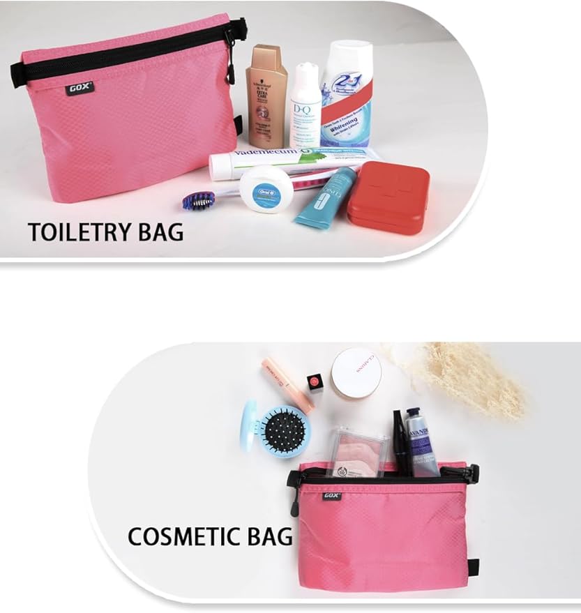 GOX Small Toiletry Bag for Men Bulk Cosmetic Bag Dopp Kit Carry On Zipper Pouch Organization Nylon Small Packing Sack Water Repellent