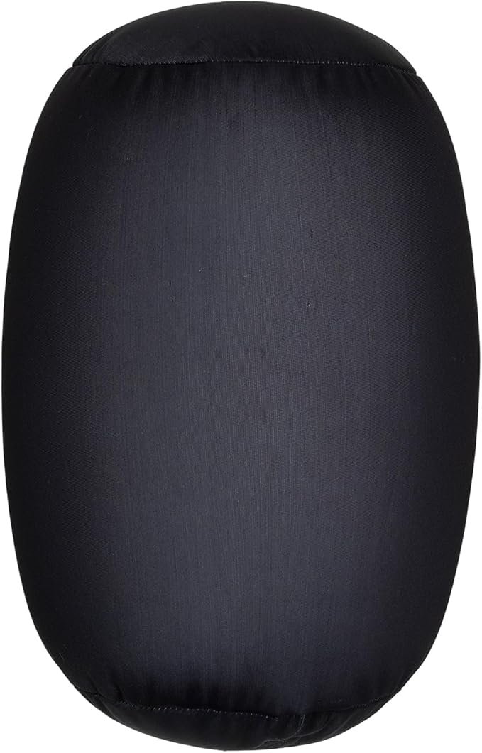 Squishy Microbead Neck Pillow, 7Inch x 12Inch Soft Travel Body Bed Pillow Bean Pillow for Kids Adult Chair Sleeping Car Seat, Fun Dormroom (Black)
