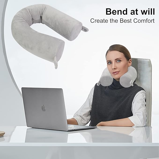 Travel Pillow-Twist Memory Foam Neck Pillow Support Pillow, Used for Neck, Chin, Waist and Leg Support-Suitable fo Airplanes, Buses, Trains.