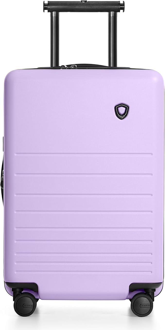 Traveler's Choice Markham Hardside Expandable Luggage with Double Spinner Wheels, Carry-On 21-Inch Suitcase, TSA Lock, 21-Inch, Purple