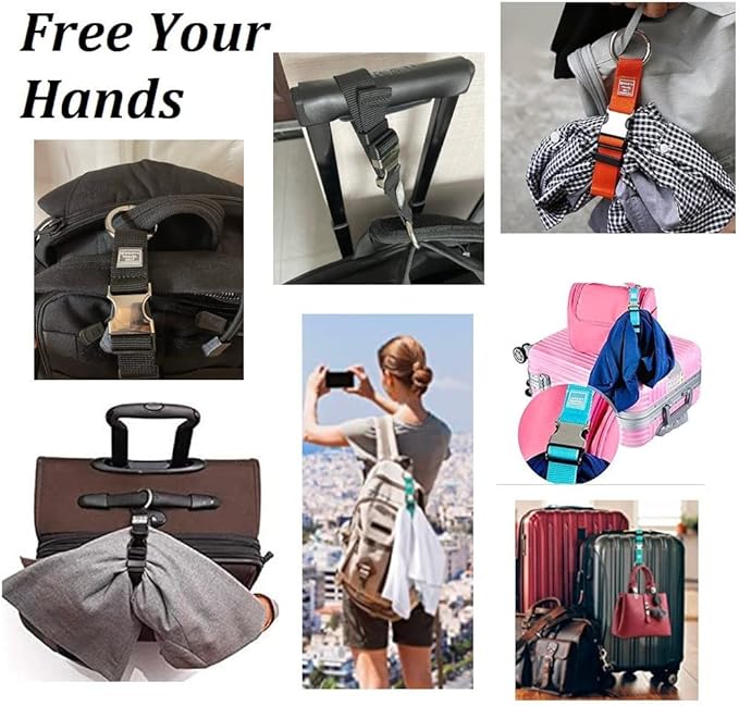 3PCS Heavy Duty Add a Bag Luggage Straps Jacket Gripper 3PCS Luggage Tag Suitcase TravelTags with Name ID Card,Carry-on Luggage Belt Baggage Suitcase Straps Belts Travel Accessories (Black)