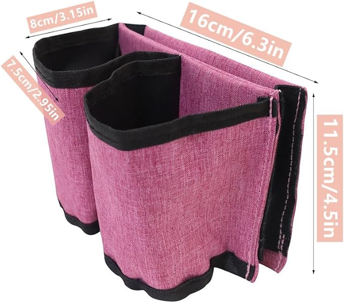 Luggage Travel Cup Holder - Hands-Free Double Coffee Carrier for Suitcases, Ideal for Flight Attendants, Business Trips, Airport Transfers & Train Journeys, Pink
