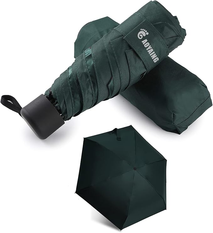 GAOYAING Compact Travel Umbrella with Case Sun&Rain Lightweight Small and Compact Suit for Pocket