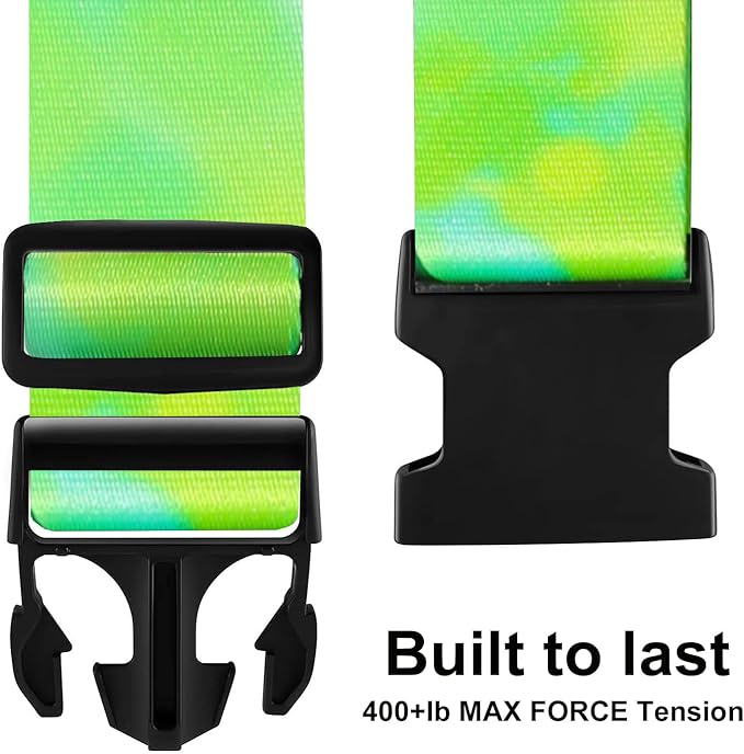 Luggage Straps for Suitcases TSA Approved-2 Pack Bright Personalized Luggage Belt Strap for Suitcase/Carry On Bag Luggage Accessories for Travel (Watercolor-Green)