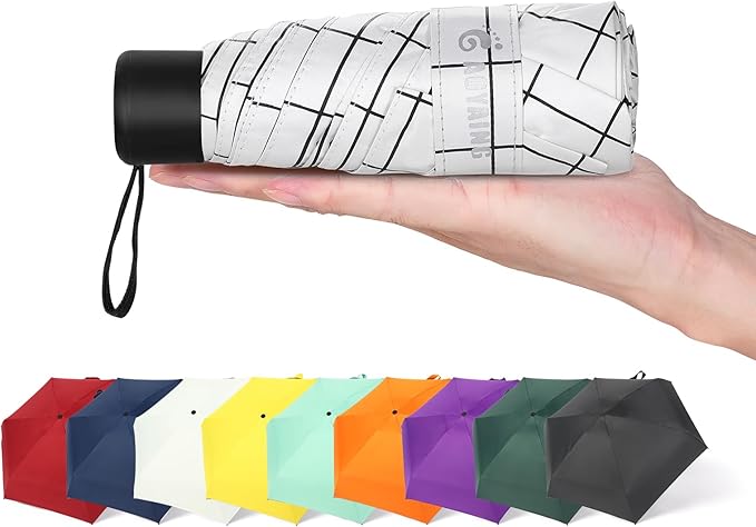 GAOYAING Compact Travel Umbrella with Case Sun&Rain Lightweight Small and Compact Suit for Pocket