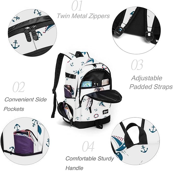 rickyh style School Backpack Travel Bag for Men & Women Lightweight College Back Pack with Laptop Compartmen