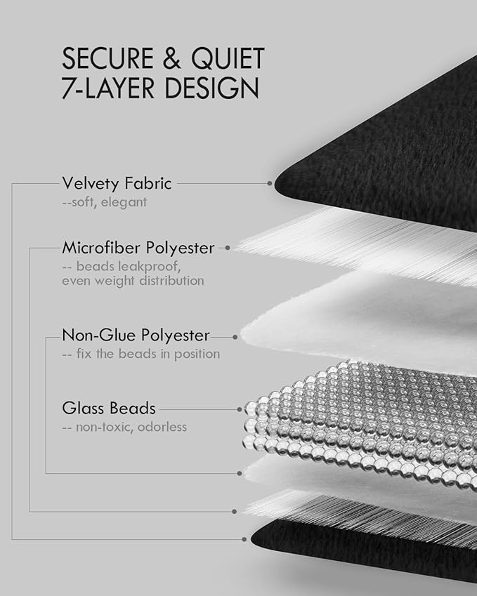 Kaisa Weighted Blanket for Adults (5 lbs, 23" x 29"), Soft Weighted Lap Blanket Machine Washable, Small Heavy Blankets with Glass Beads for Travel & Sleep,Black