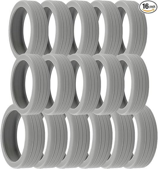 16 Pcs Luggage Wheel Covers Silicone Luggage Wheel Protector Suitcase Wheel Covers for Luggage Wheels Replacement Office Chair Caster (A_Gry)
