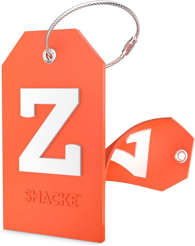 Shacke Initial Luggage Tag with Full Privacy Cover and Stainless Steel Loop – (Letter Z)