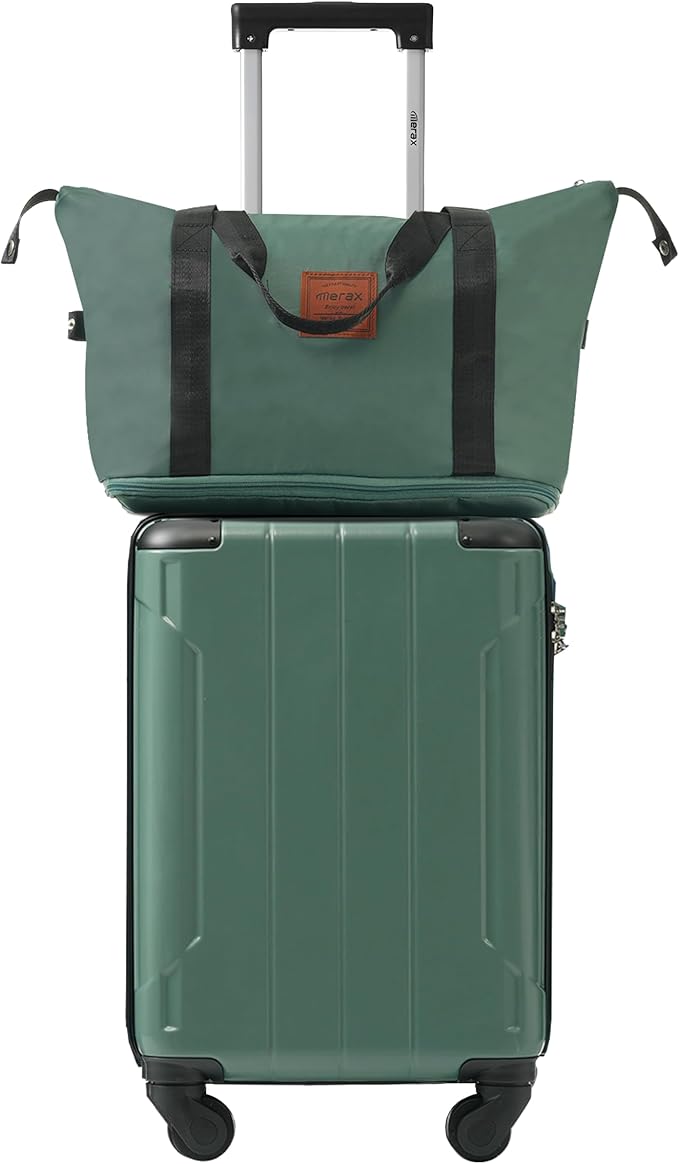 Merax Luggage Set 3 Piece Carry on Luggage, Lightweight Durable Spinner Suitcase with Corner Guards (Green, 20/24/28)