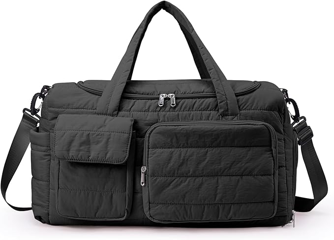 Small Gym Bag for Women, Travel Duffle Bag Carry On Weekender Bag with Shoe Compartment