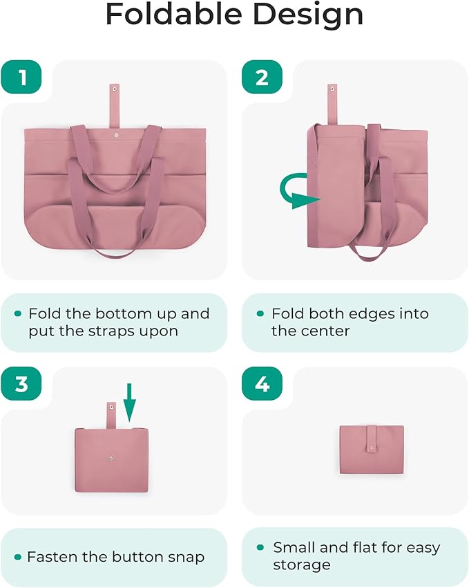 BAGSMART Tote Bag for Women, Foldable Tote Bag With Zipper Travel Large Shoulder Bag Handbag for Work