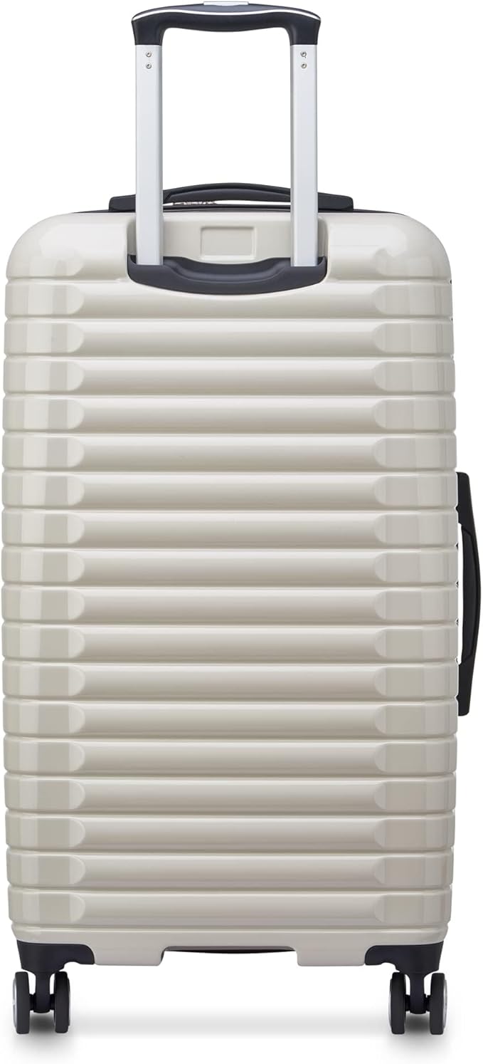 DELSEY PARIS Cruise 3.0 Hardside Expandable Luggage with Spinner Wheels, Glossy Ivory, Checked 26 Inch Trunk