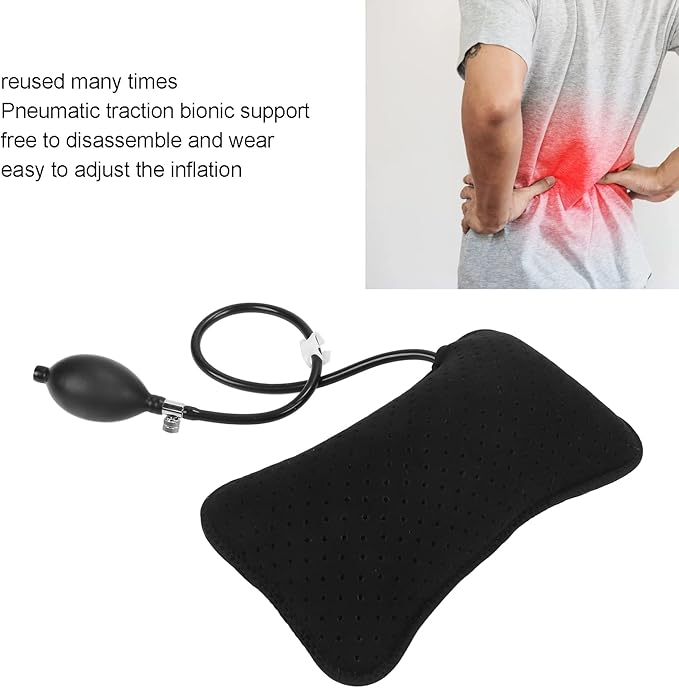 Joyzan Air Inflatable Lumbar Support Pillow, Portable Breathable Lower Back Supports Cushion Backrest Fatigue Head Neck Airplane Seat Cushions Pump for Home Flying Car Office Chair Travel Sleeping