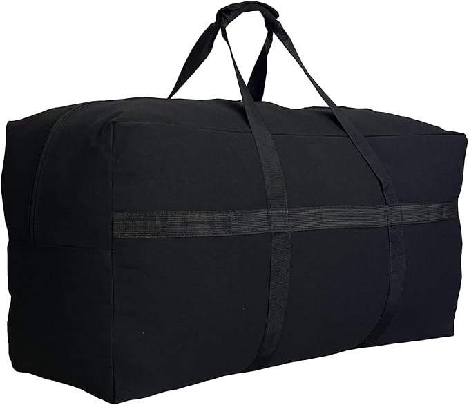 Extra Large Storage Canvas Duffle Bag with Zippers and Handles, Big Foldable Duffle Bag for Travel