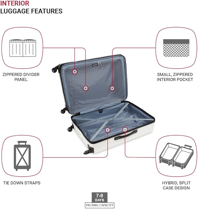SwissGear 8018 Expandable Luggage, Hard Shell Large Luggage with Spinner Wheels