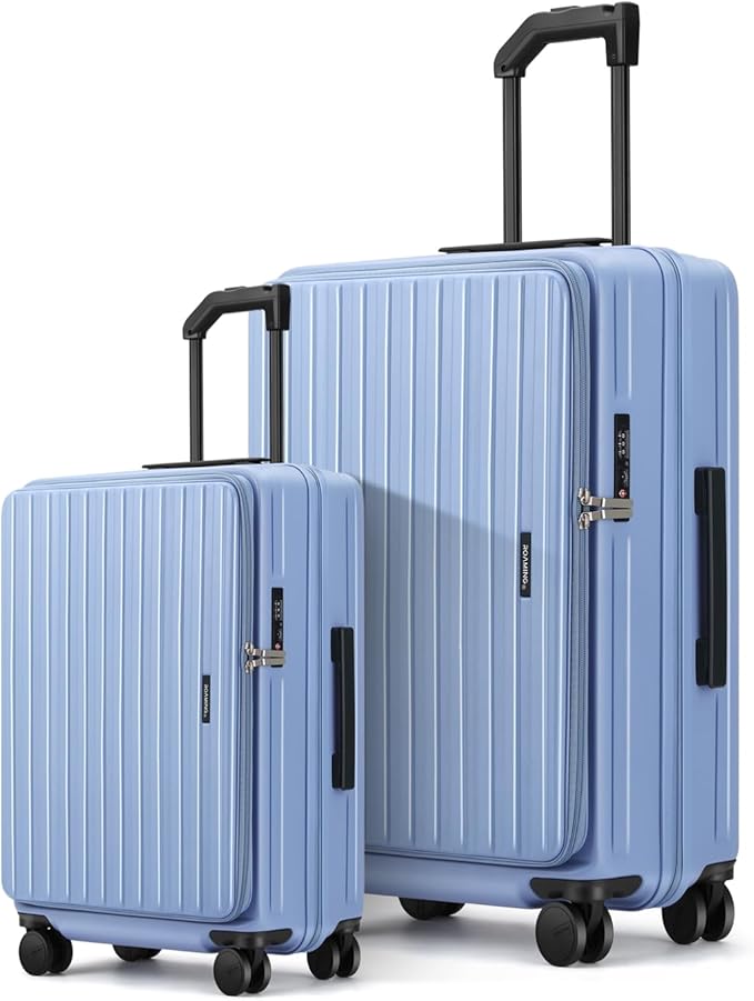 ROAMING Luggage Sets Hard shell Suitcase Top Opening Expandable with Wheels, Sturdy Large Suitcase Tsa Lock 20 Inch Carry on 28 Inch Checked Luggage, 2-Piece Set (20/28) for Travel Woman Men. Blue