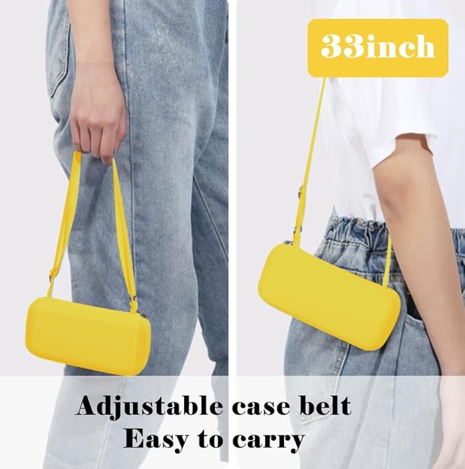 ESUFEIR Mini Sun Umbrella for Purse With Case, Small Compact UV Umbrella Travel Essentials, Lightweight Portable Parasol Windproof for Women Men Kids (Yellow)