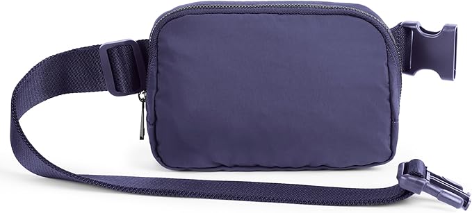 ODODOS Unisex Mini Belt Bag with Adjustable Strap Small Fanny Pack for Workout Running Traveling Hiking, Purple Reign