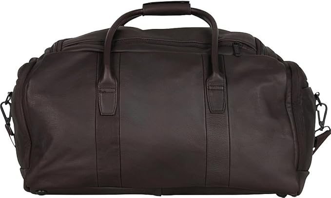 Kenneth Cole REACTION Duff Guy Colombian Leather 20" Single Compartment Top Load Travel Duffel Bag, Brown