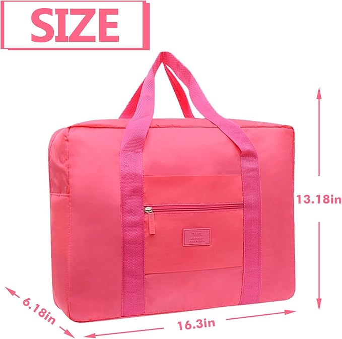 INVODA Travel Bag for Women Foldable Carry on Duffel Bag Waterproof Tote Weekender Luggage Bag (Red)