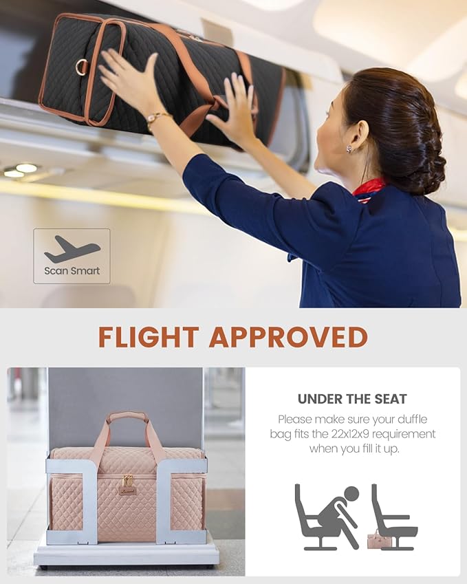 LOVEVOOK Travel Duffle Bag - Weekender & Overnight Bag with Toiletry & Wet Pocket, Carry-On Size, 3pc Set