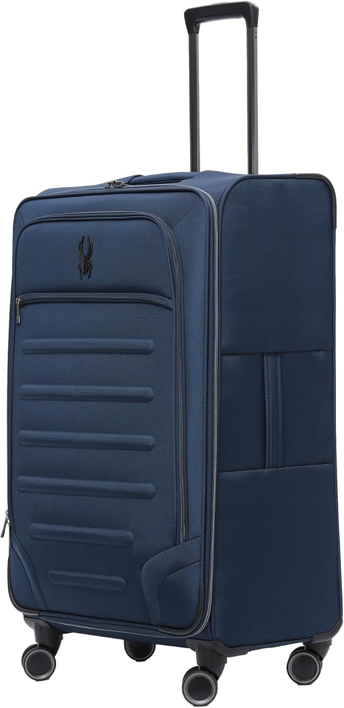 Spyder Pivot 30 Inch Expandable Softside Spinner Checked Luggage with 360° Spinner Wheels (True Navy, Large Checked)