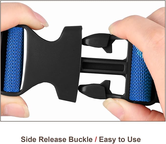 MAGARROW 1.5" Utility Luggage Straps with Buckle Adjustable, 4-Pack (Blue, 1.5 in x 3.2 ft)