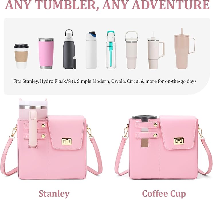 Stanley Purse Cup Holder Bag- Outdoor Portable Crossbody Bag for Stanley Cup Tumbler Purse