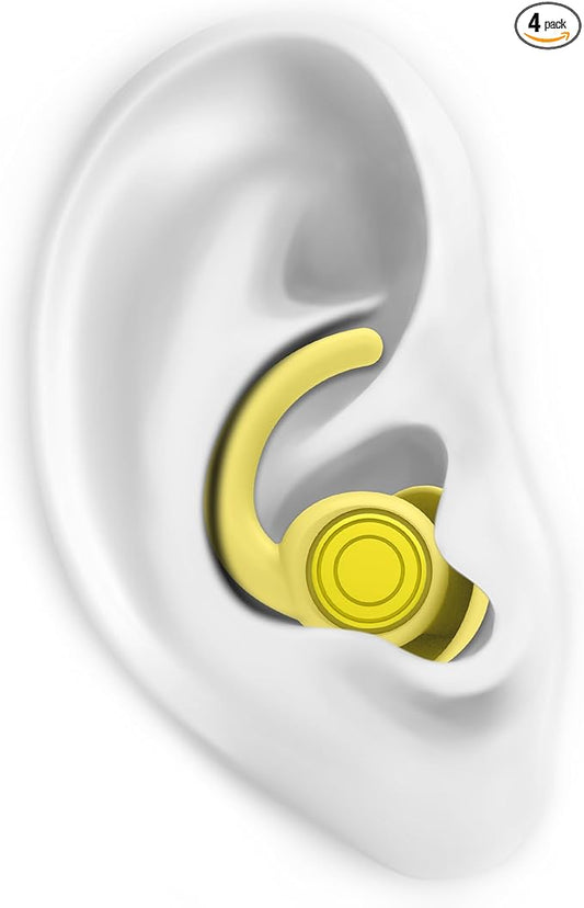 SUPCEAT Ear Plugs for Sleeping - Noise Reduction Soft Silicone Earplugs, 2 Pairs Reusable Hearing Protection Earplugs for Noise Sensitivity,Sleep,Snore,Travel,Sound Reduction Noise Cancelling - Yellow