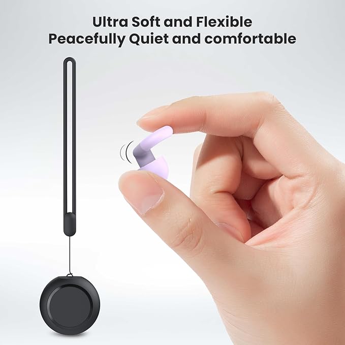 Earplugs for Sleeping,Noise Reduction Soft Silicone Ear plugs with 7 Pairs Ear tips&One Connection Cord,Hearing Protection Reusable Earplugs for Sleeping,Concert,Work&Sound Reduction 25dB-30db
