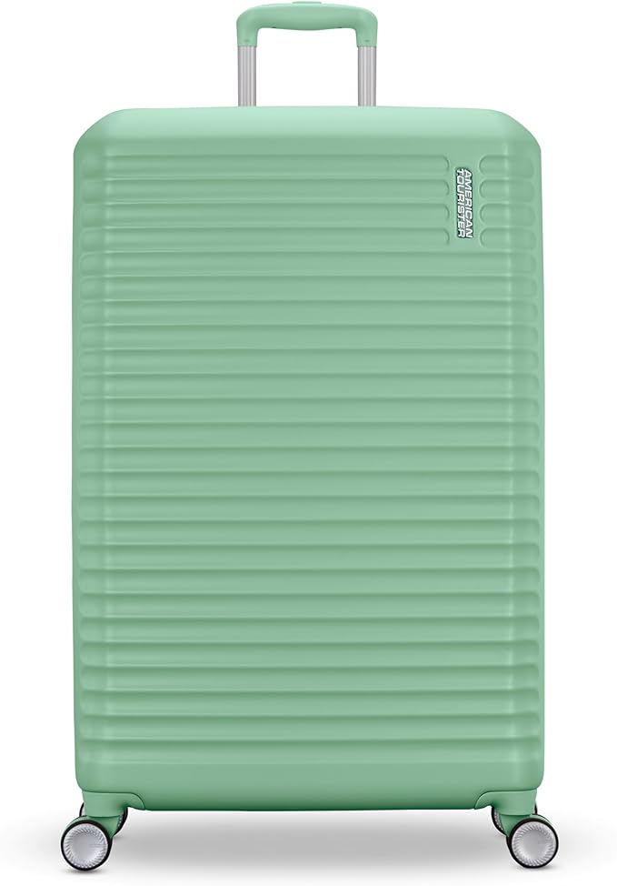 American Tourister Stratum 3.0 Large 28-Inch Spinner, Airline Approved, Durable Hardside Luggage, Expands 1.5", RightHeight™ Adjustable Handle, Surrel Green