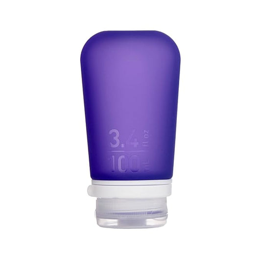 humangear GoToob+ (Large) | Refillable Silicone Travel Bottle | Locking Lid | Food-Safe Material | Purple, Large (3.4 fl.oz.; 100ml)