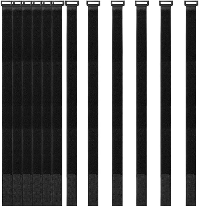 YiwerDer [12 Pack] 1 x 24" Hook and Loop Reusable Fastening Securing Cable Straps, Durable Multipurpose Ties to Keep Your Places Tidy