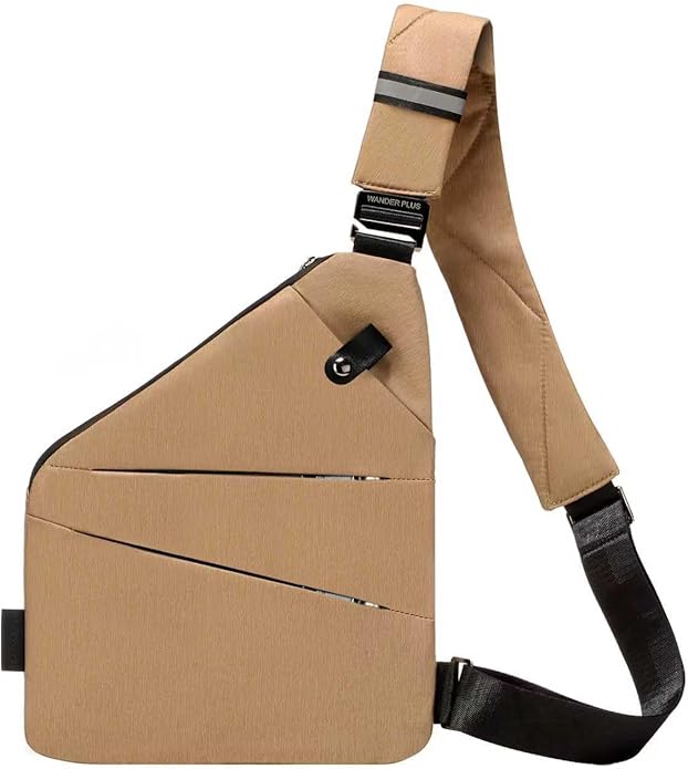 WANDER PLUS® Anti Theft Crossbody Travel Bag for Women Men, Multi-Pocket Crossbody Bag, Slim Sling Bag with Adjustable Strap