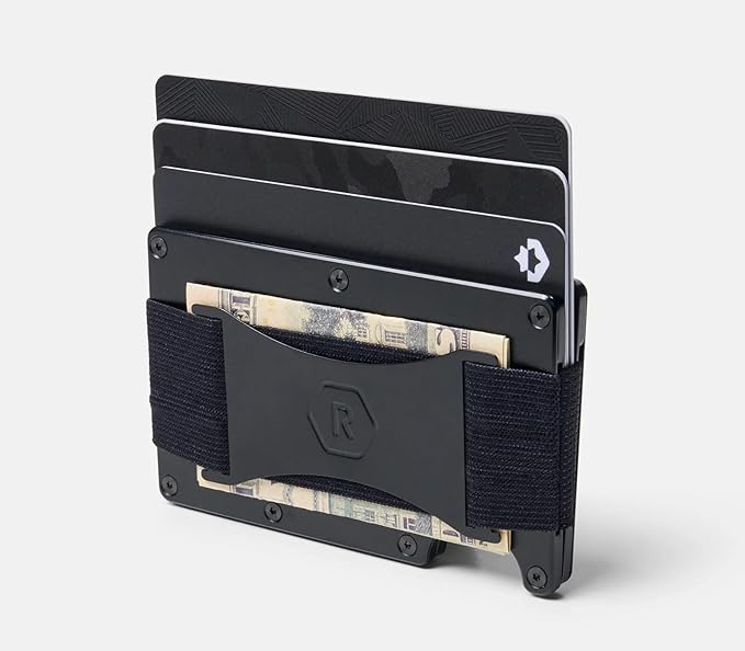Ridge Wallet for Men - Slim Minimalist Compact Wallet and Card Holder, RFID Protected Front Pocket Wallets for Men with Integrated Cash Strap