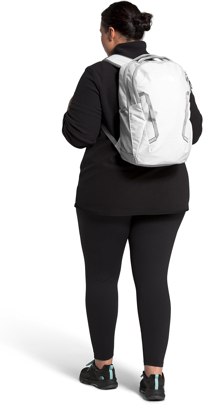 The North Face Women's Vault Everyday Laptop Backpack - Commuter Travel Bag, Water-Repellent, Spacious Main Compartment, TNF White Metallic Mélange/Mid Grey-NPF, One Size