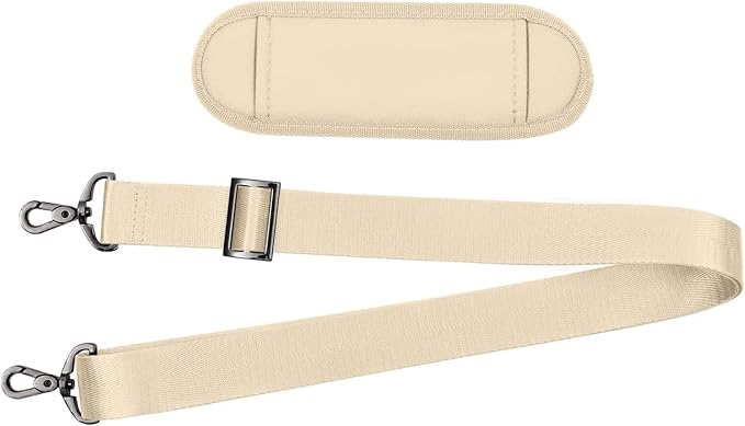 MOSISO 56 inch Shoulder Strap, Adjustable Thick Soft Universal Replacement Non-Slip Fit Padded with Metal Swivel Hooks for Laptop Shoulder Bag/Laptop Messenger Bag/Crossbody Bag, Khaki