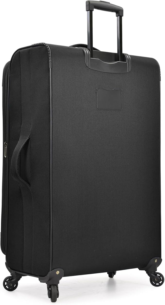 U.S. Traveler Aviron Bay Expandable Softside Luggage with Spinner Wheels, Black, Large 31-Inch