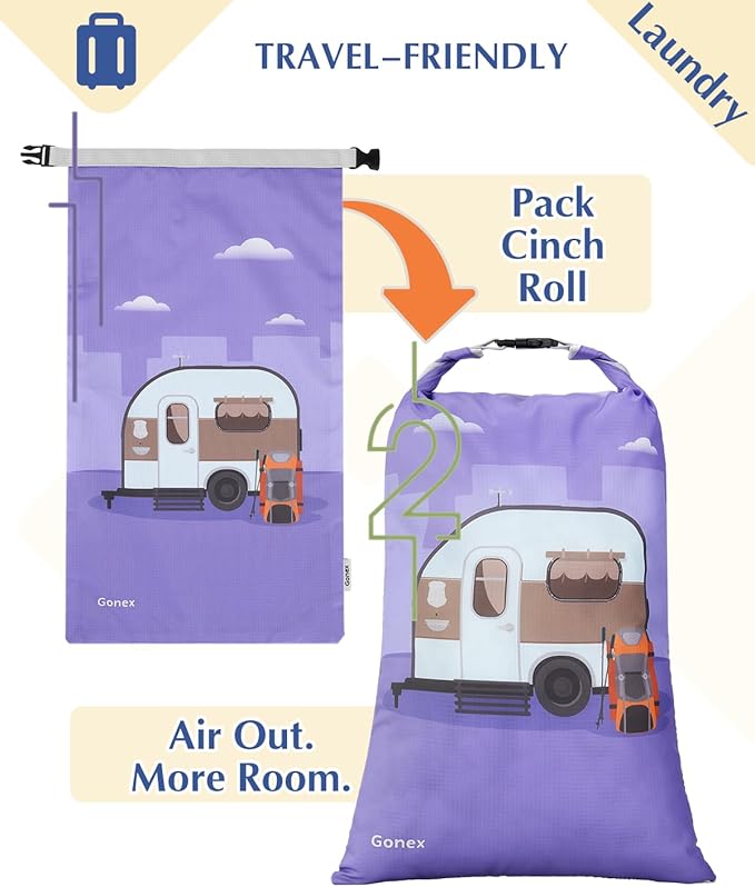 Gonex Compression Packing Cubes, 6pcs Expandable Storage Travel Luggage Bags Organizers with Shoe Bag Laundry Bag, Travel Cubes for Suitcase Carry On (RV)
