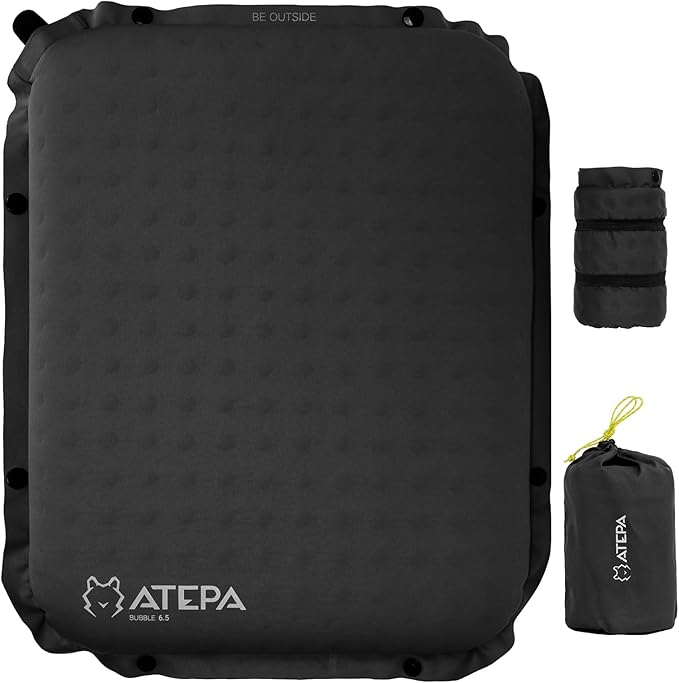 ATEPA Inflatable Seat Cushion, Self-Inflating Portable Stadium Airplane Travel Foam Cushion Pad for Camping, Sports Events, Outdoor