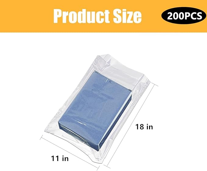 200-Pack Shoe Shrink Wrap Bags - 11x18 Inches Sneaker Heat Shrink Wrap for Men & Women - Shoe Organizer Bags to Prevent Sole Yellowing & Keep Dust Away (shoe bag-200PCS)